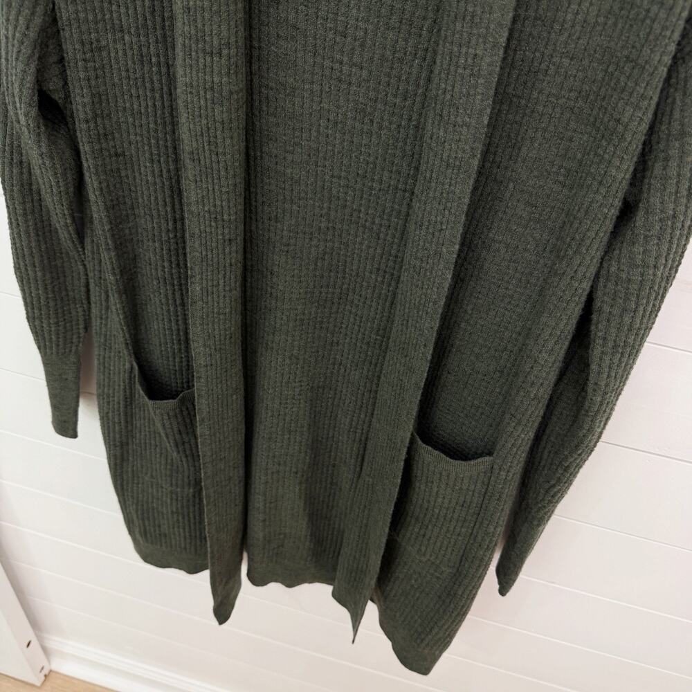 Women’s Calia By Carrie Underwood Green Long Ribbed Cardigan Sweater M - Picture 3 of 7